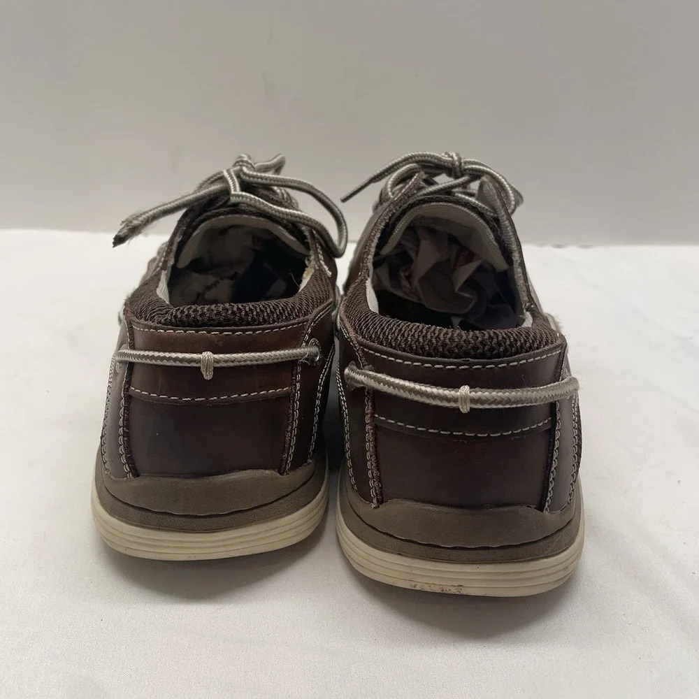 Dockers Boat Shoes Men's Size 11.5 Lace Up Brown Leather Classic Casual Slip On